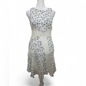 Floreat Cream and Black Floral Midi Dress